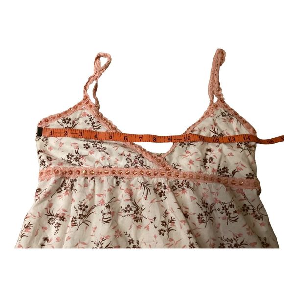 Vintage Forever 21 Floral Sequin Tank Top Flowers Coastal Beach Vacation - Picture 10 of 10